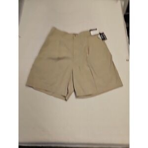 Vintage TRADER‎ BAY Pleated Khaki Chino Shorts Mens Size 36 Beige 90's New